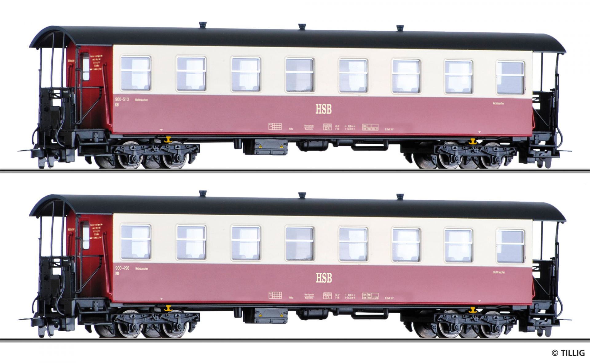 010-13982 - H0m Personenwagenset der HSB, bestehend aus zwei Personenwagen KB, Ep. V/VI