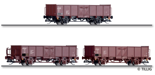  01077 - TT - 3-tlg. Set offene Güterwagen, DR, Ep. IV<br>Bestellschluss 31.03.2023