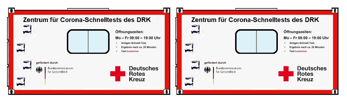 H0 - Kabinen FM2 DRK-Testzentrum (2 Stück)