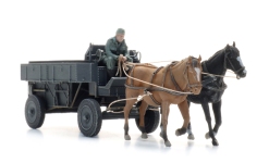  6870737 - H0 - Wehrmacht Stahlfeldwagen mit Pferde