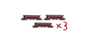 Tillig 502347 - TT - 9-tlg. Display Selbstentladewagen Facs, DR, Ep. IV
