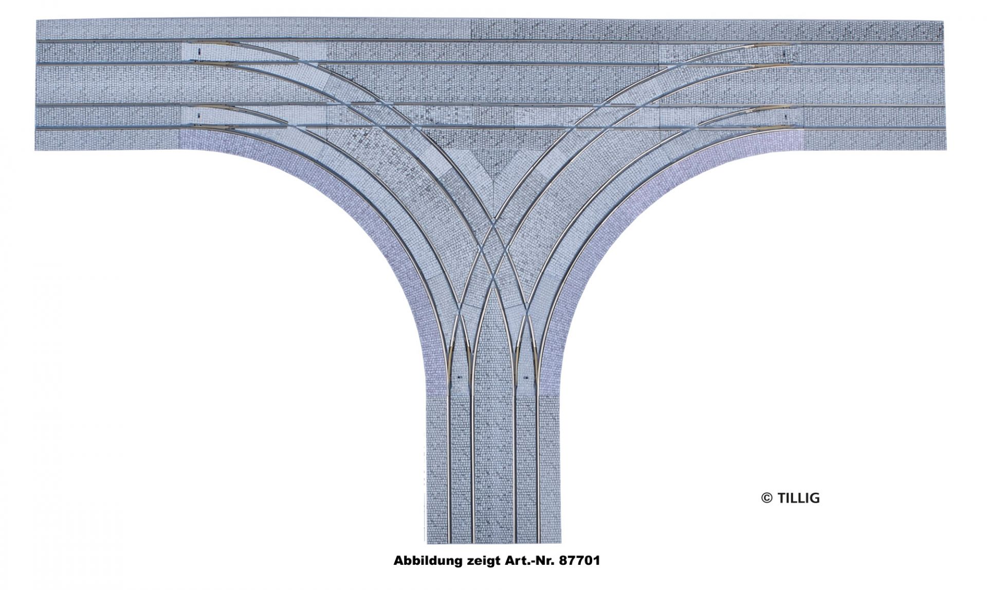 H0 T-Kreuzung (2-spurig) Pflaster