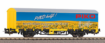 H0 - PIKO Benefiz-Wagen Gedeckter Güterwagen Ukraine 2022<br>Einmalauflage