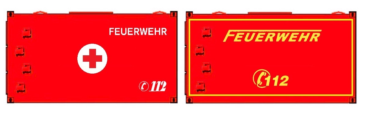 H0 - Container Feuerwehr (2 Stück)