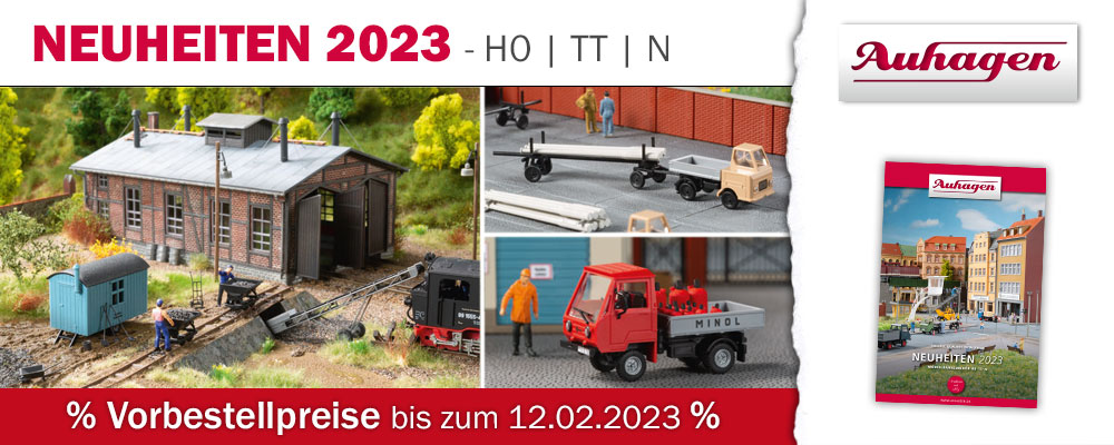 Auhagen Modellbau und Modellbahn Neuheiten 2023, Multicar und minicar Neuheiten ganz einfach im mein-MBS Shop vorbestellen und sicher bekommen.