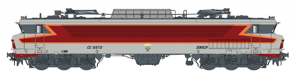 H0 Elektrolok CC 6510 SNCF grau/rot/orange logo RMT Ep. IV-V