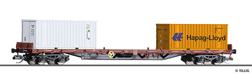 010-18134 - TT Containertragwagen Rgs der BDZ, beladen mit zwei 20 Containern, Ep. VI