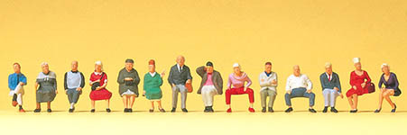 023-10524 - 1:87 - Sitzende Reisende. 14 Figuren