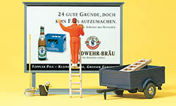 023-10526 - 1:87 - Plakatkleber auf Leiter, Plak