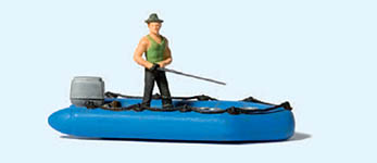 023-10687 - 1:87 - Angler im Schlauchboot