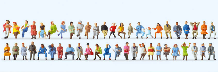 023-14418 - 1:87 - Sitzende Reisende. 48 Figuren