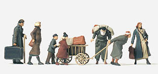 023-16558 - 1:87 - Flüchtlinge. 7 unbemalte Mini