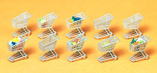 023-17224 - 1:87 - Einkaufswagen. 10 Stück im Ba