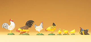 023-47070 - 2 Hähne, 2 Hühner, Gluckhenne