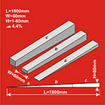 024-HCT9601 - H0 - Rampe 1800 x 60 mm<BR>Höhe: 80 mm