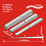 024-HCT9601F - H0 - Rampe FLEXI 1800 x 60 mm<BR>Höhe: 80 mm