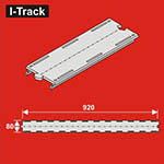 024-HCT9657 - H0 - Gerade Segmente, 1-gleisig (2 Stück)<BR>Länge: 920 mm