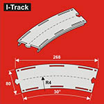 024-HCT9664 - H0 - Bogen-Segmente, 1-gleisig (6 Stück)<BR>Radius: 482 mm, 30°