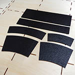 024-HCT9665DB - H0 - Gleisbettungselemente, 2-gleisig (12 Stück)<BR>Radius: 542,8 mm / 604,4 mm, 30°