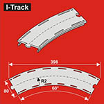 024-HCT9672 - H0 - Bogen-Segmente, 1-gleisig (3 Stück)<BR>Radius: 358 mm, 60°