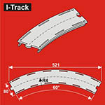 024-HCT9674 - H0 - Bogen-Segmente, 1-gleisig (3 Stück)<BR>Radius: 482 mm, 60°