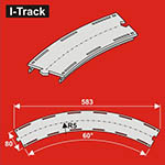 024-HCT9675 - H0 - Bogen Segmente, 1-gleisig (3 Stück)<BR>Radius: 542,8 mm, 60°
