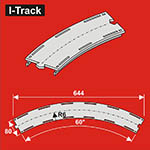 024-HCT9676 - H0 - Bogen Segmente, 1-gleisig (3 Stück)<BR>Radius: 604,4 mm, 60°