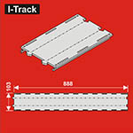 024-HCT9714D - TT - Gerades Segment, 2-gleisig (2 Stück)<BR>Länge: 888 mm