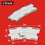 024-HCT9722 - TT - Bogen Segmente, 1-gleisig (6 Stück)<BR>Radius: 267 mm, 30°