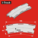 024-HCT9736 - TT - Bogen Segmente, 1-gleisig (6 Stück)<BR>Radius: 353 mm, 30°