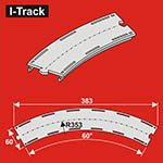 024-HCT9737 - TT - Bogen Segmente, 1-gleisig (3 Stück)<BR>Radius: 353 mm, 60°