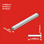024-HCT9780 - TT - Bahndamm 600 x 40 mm (2 Stück)<BR>Höhe: 55 mm
