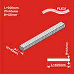 024-HCT9780F - TT - Bahndamm FLEXI 600 x 40 mm (2 Stück)<BR>Höhe: 55 mm