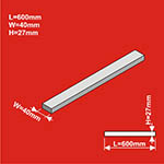 024-HCT9787 - TT - Bahndamm 600 x 40 mm (4 Stück)<BR>Höhe: 27 mm