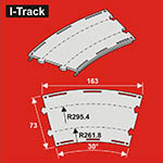 024-HCT9977D - N - Bogen-Segmente, 2-gleisig (6 Stück)<BR>Radius: 261,8 mm / 295,4 mm, 30°