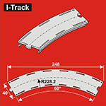 024-HCT9982 - N - Bogen-Segmente, 1-gleisig (3 Stück)<BR>Radius: 228,2 mm, 60°