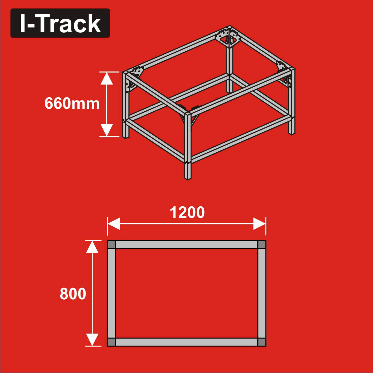024-HCT9851H - Unterbau für Basisplatten<BR>120 x 80 cm<BR>Höhe: 66 cm
