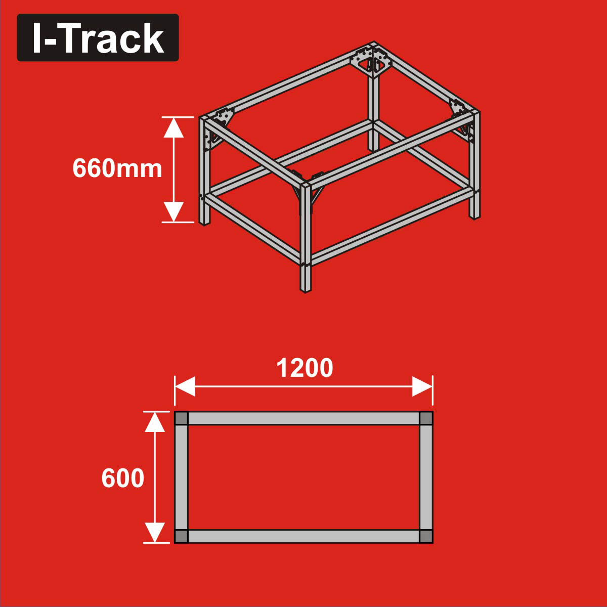 024-HCT9851K - Unterbau für Basisplatten<BR>120 x 66 cm<BR>Höhe: 66 cm