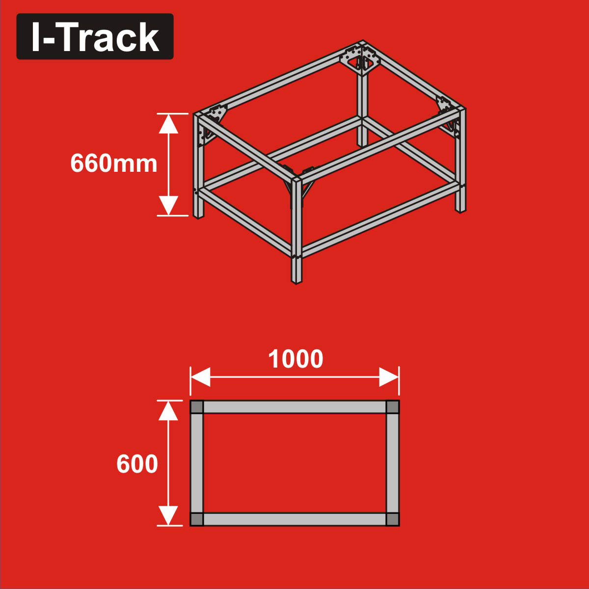 024-HCT9851M - Unterbau für Basisplatten<BR>100 x 66 cm<BR>Höhe: 66 cm