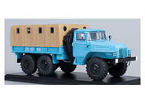 048-83SSM1103 - 1:43 - URAL-375D flatbed w. tent,blue