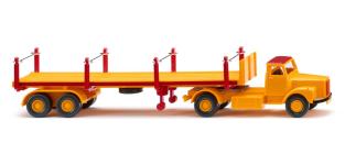  051844 - H0 - Rungensattelzug, Scania - signalgelb/karminrot