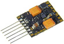 111-MS500N - Zimo MS500N Subminiatur-Sound-Decoder - 14 x 10 x 2,6 mm - Audio 1 W - 0,7 A - 6-polig