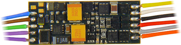 111-MX649 - Zimo MX649 Miniatur Sound-Decoder - 23 x 9 x 4 mm - Audio 1 W - 0,7 A - Kabel