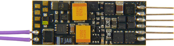111-MX649N - Zimo MX649N Miniatur Sound-Decoder - 23 x 9 x 4 mm - Audio 1 W - 0,7 A - 6-polig