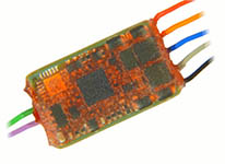 111-MX820D - Zimo Einzelweichen-Decoder, abgedichtet - 23 x 12 x 3,5 mm - 0,8 A (Spitze 2,5)