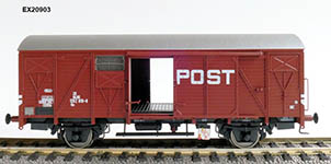 124-EX20903 - H0 - gedeckter Güterwagen Gs 1410 Post mit braunen Luftklappen der NS; Ep. IV 