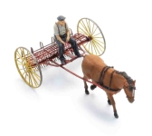  387.609 - H0 - Heurechen mit Pferd + Fahrer