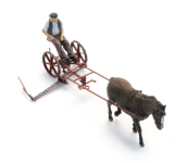  387.610 - H0 - Mähbalken mit Pferd + Fahrer