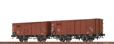  50930 - H0 - 2-tlg. Set gedeckter Güterwagen Gklm 191, DB, Ep. IV