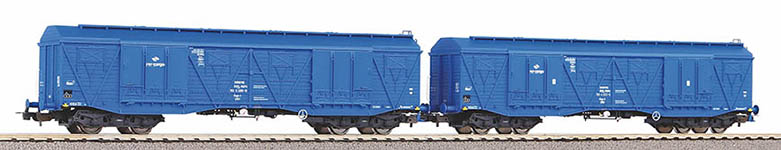  58271 - H0 - 2-tlg. Set Großraumgüterwagen 401Ka, PKP, Ep. VI